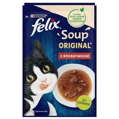 Вологий корм суп для кішок з яловичиною Purina Felix Soup Beef 48г
