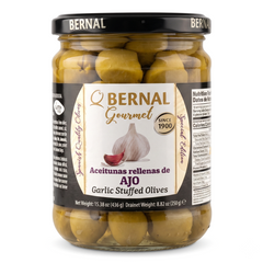 Оливки зелені фаршировані пастою з часника Bernal Garlic 436/250г 6271676 фото Деліціо фуд