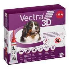 Краплі від бліх та кліщів для собак та цуценят Ceva Vectra 3D 40-65кг 1шт 8мл