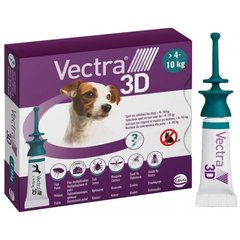 Краплі на холку від зовнішніх паразитів для собак Ceva Vectra 3D 4-10кг 1шт 1.6мл