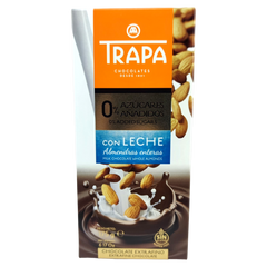 Шоколад молочний без цукру з цільним мигдалем Trapa Milk Chocolate Whole Almonds 0% Added Sugar 175 г 6269402 фото Деліціо фуд