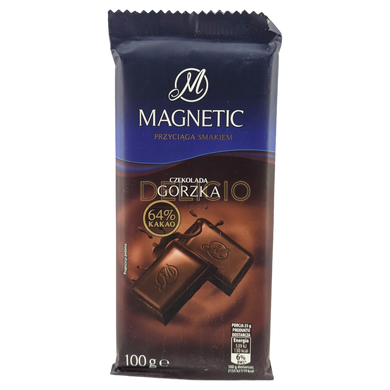 Шоколад чорний Magnetic - Gorzka 100 г 6259862 фото Деліціо фуд