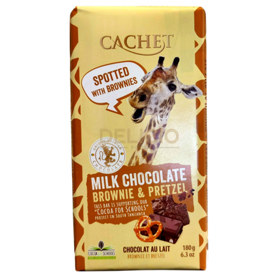 Шоколад молочний Cachet Brownie & Pretzel 180г 6269906 фото Деліціо фуд