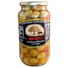 Оливки зелені мариновані з кісточкою Bravo Aceitunas Bravas con hueso 900/550г 6270216 фото Деліціо фуд