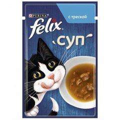 Вологий корм суп для кішок з тріскою Purina Felix Soup Cod 48г