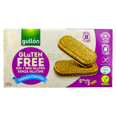 Печиво сендвіч без глютена з шоколадним кремом GULLON Gluten FREE Sandwich Chocolate 225 г 6269232 фото Деліціо фуд