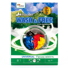 Пральний порошок Wash&Free Гірська свіжість 400 г 011022 фото Деліціо фуд