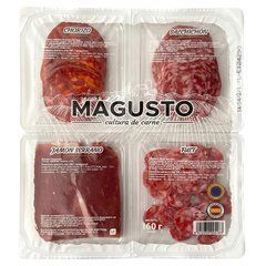 Набір нарізок MAGUSTO Chorizo/Salchichon/Jamon Serrano/Fuet, (4x40г) 160г 6271811 фото Деліціо фуд