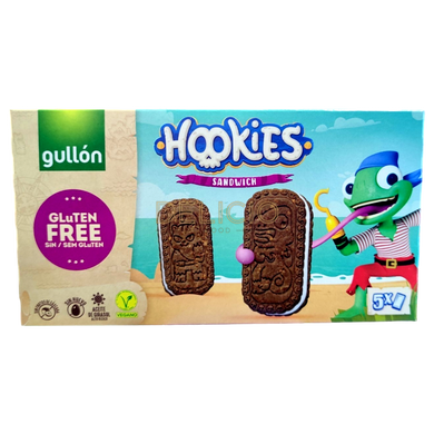 Печиво сендвіч без глютену шоколадне із вершковим прошарком GULLON Hookies Sin Gluten 230 г 6270299 фото Деліціо фуд