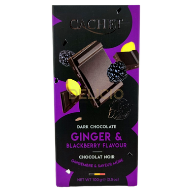 Шоколад чорний Cachet Ginger & Blackberry 100 г 6260466 фото Деліціо фуд