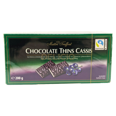 Цукерки Maitre Truffout Chocolate Cassis з смородиною 200 г 6263761 фото Деліціо фуд