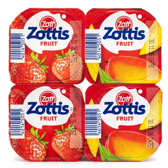 Йогурт Zott Цоттіс в асортименті (полуниця, персик, малина, ананас) 0,1% 115г 6271697 фото Деліціо фуд