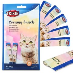 Ласощі для кішок Trixie 42683 Creamy Snack White Fish з білою рибою 5*14г