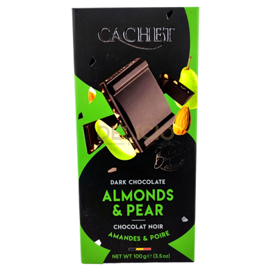 Шоколад чорний Cachet Almonds & Pear 100 г 6260464 фото Деліціо фуд