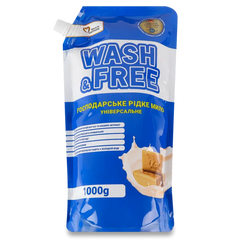 Універсальний засіб для миття Wash&Free Рідке господарське мило 1 кг 011013  фото Деліціо фуд