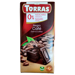 Шоколад без цукру Torras чорний з кавою 75 г 6270232 фото Деліціо фуд