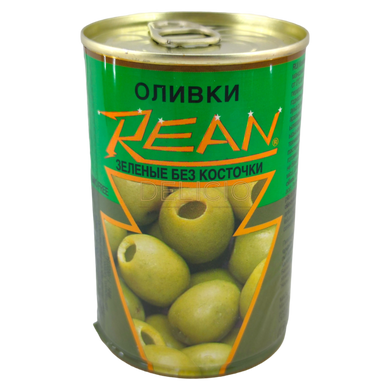 Оливки Rean - зелені без кісточки 300 г Ж/Б 6264776 фото Деліціо фуд