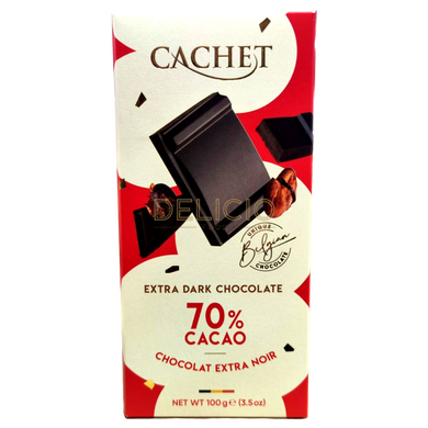 Шоколад екстра чорний Cachet Extra Dark (70% cacao) 100г 6270549 фото Деліціо фуд