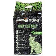 Наповнювач для котячого туалету AnimAll Тофу з ароматом зеленого чаю Соєвий грудкувальний 2.6 кг (6 л)