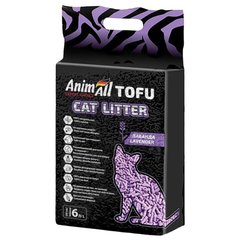 Наповнювач для котячого туалету AnimAll Тофу з ароматом лаванди Соєвий грудкувальний 2.6 кг (6л)