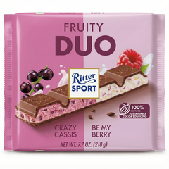 Шоколад Ritter Sport Fruity Duo з знежиреним йогуртом і чорною смородиною 218 г 6271402 фото Деліціо фуд