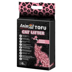 Наповнювач для котячого туалету AnimAll Тофу з ароматом сакури Соєвий грудкувальний 2.6 кг (6 л)
