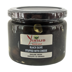 Оливки чорні Yunus фаршировані сиром 190/290г 6263449 фото Деліціо фуд