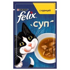 Вологий корм суп для кішок з куркою Purina Felix Soup Chicken 48г
