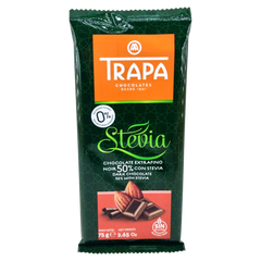 Шоколад чорний Trapa Stevia Noir 0% Added Sugar 50% 75 г 6261429 фото Деліціо фуд