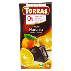 Шоколад без цукру Torras чорний з апельсином 75г 6264602 фото Деліціо фуд